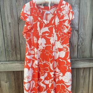 Sonoma linen blend orange dress